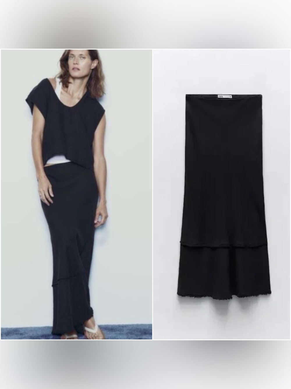 ZARA 100% Linen Maxi skirt size S